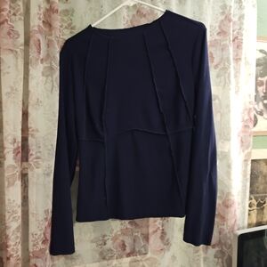 Elegant Navy Blue Women's Top
